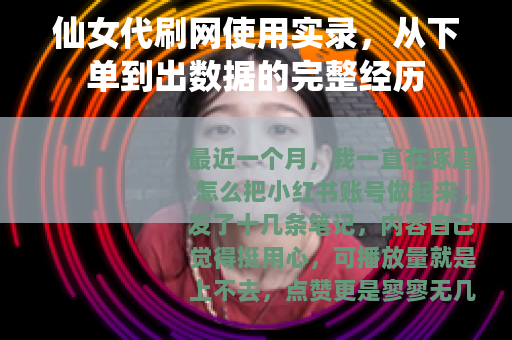 仙女代刷网使用实录，从下单到出数据的完整经历