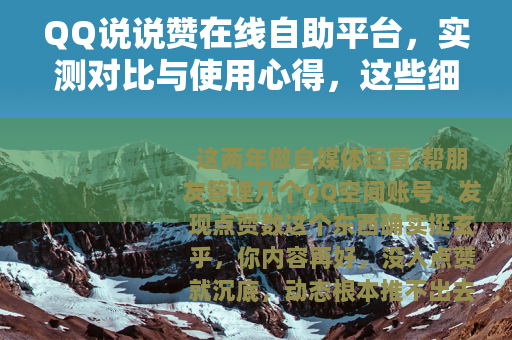 QQ说说赞在线自助平台，实测对比与使用心得，这些细节你需要知道