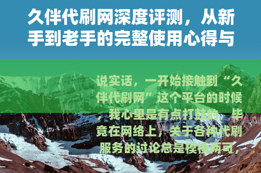 久伴代刷网深度评测，从新手到老手的完整使用心得与实用指南