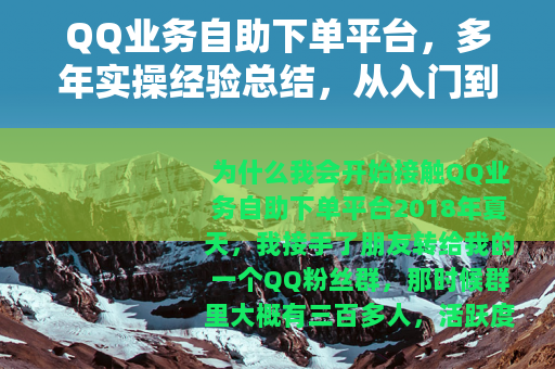 QQ业务自助下单平台，多年实操经验总结，从入门到避坑完整指南