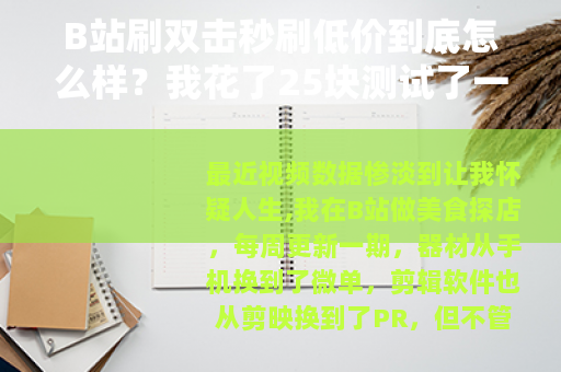 B站刷双击秒刷低价到底怎么样？我花了25块测试了一下