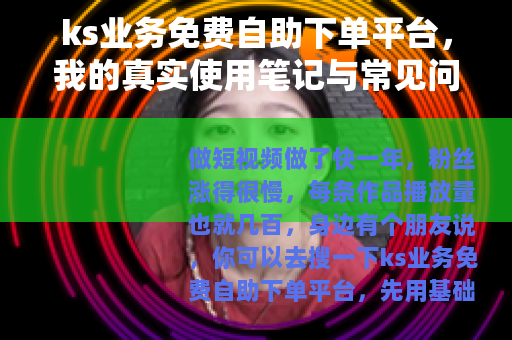 ks业务免费自助下单平台，我的真实使用笔记与常见问题解答