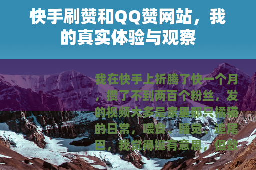 快手刷赞和QQ赞网站，我的真实体验与观察