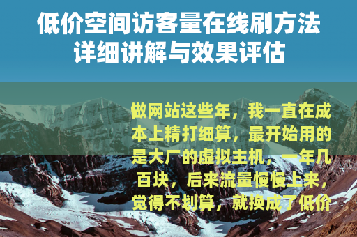 低价空间访客量在线刷方法详细讲解与效果评估
