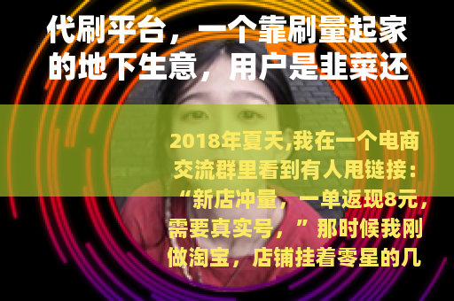 代刷平台，一个靠刷量起家的地下生意，用户是韭菜还是推手？
