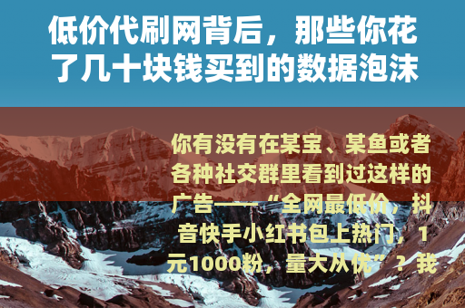 低价代刷网背后，那些你花了几十块钱买到的数据泡沫
