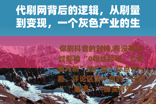 代刷网背后的逻辑，从刷量到变现，一个灰色产业的生存法则