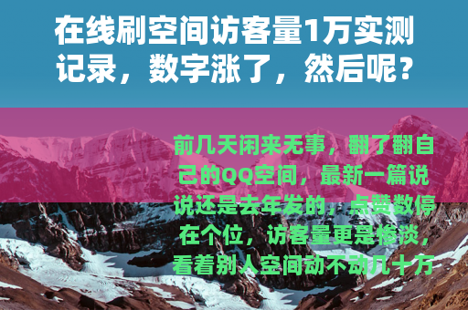 在线刷空间访客量1万实测记录，数字涨了，然后呢？