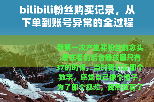 bilibili粉丝购买记录，从下单到账号异常的全过程