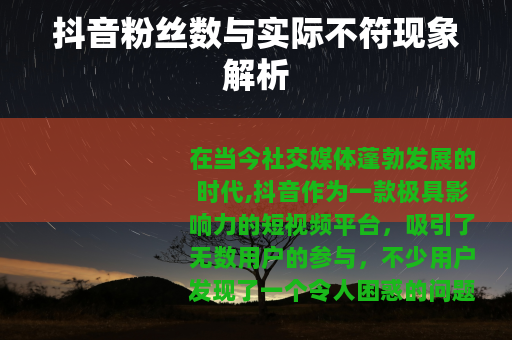 抖音粉丝数与实际不符现象解析