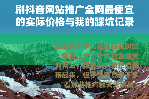 刷抖音网站推广全网最便宜的实际价格与我的踩坑记录