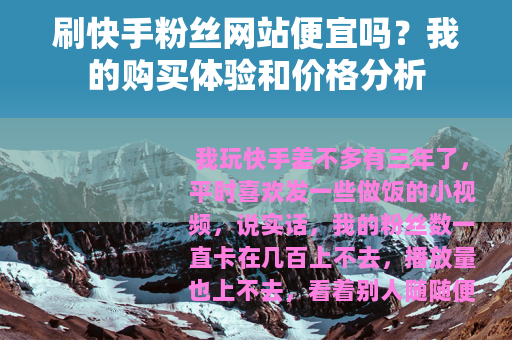 刷快手粉丝网站便宜吗？我的购买体验和价格分析