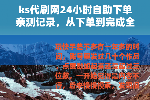 ks代刷网24小时自助下单亲测记录，从下单到完成全过程