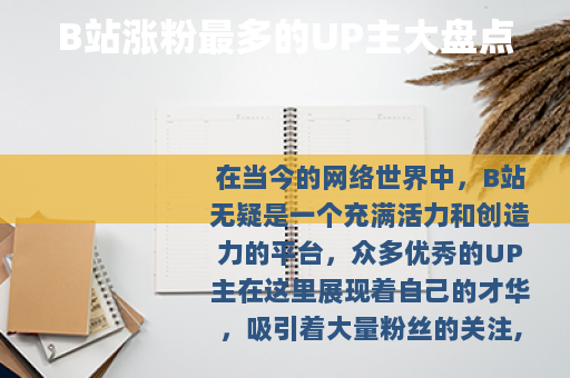B站涨粉最多的UP主大盘点