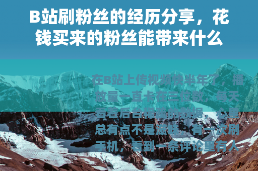 B站刷粉丝的经历分享，花钱买来的粉丝能带来什么