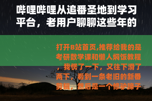 哔哩哔哩从追番圣地到学习平台，老用户聊聊这些年的变化