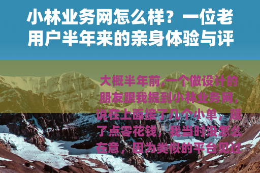 小林业务网怎么样？一位老用户半年来的亲身体验与评价