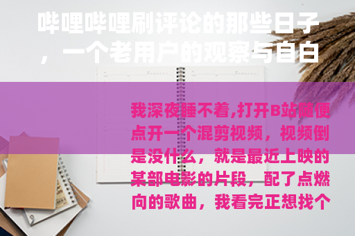 哔哩哔哩刷评论的那些日子，一个老用户的观察与自白