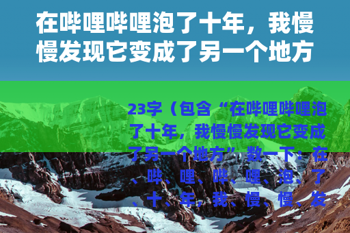 在哔哩哔哩泡了十年，我慢慢发现它变成了另一个地方