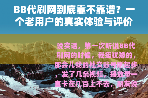 BB代刷网到底靠不靠谱？一个老用户的真实体验与评价