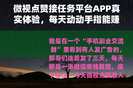 微视点赞接任务平台APP真实体验，每天动动手指能赚多少钱？