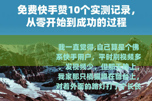 免费快手赞10个实测记录，从零开始到成功的过程