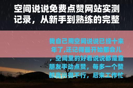 空间说说免费点赞网站实测记录，从新手到熟练的完整指南