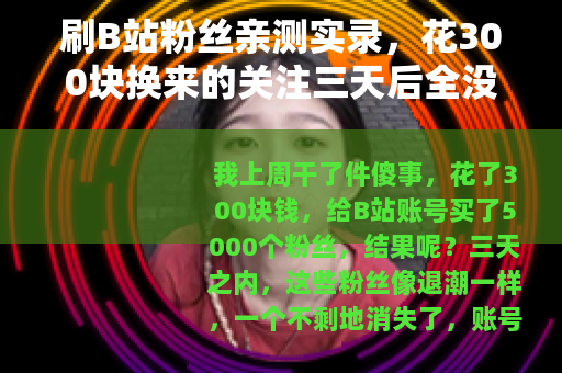 刷B站粉丝亲测实录，花300块换来的关注三天后全没了