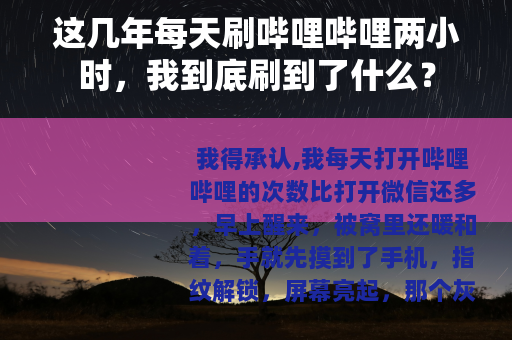 这几年每天刷哔哩哔哩两小时，我到底刷到了什么？
