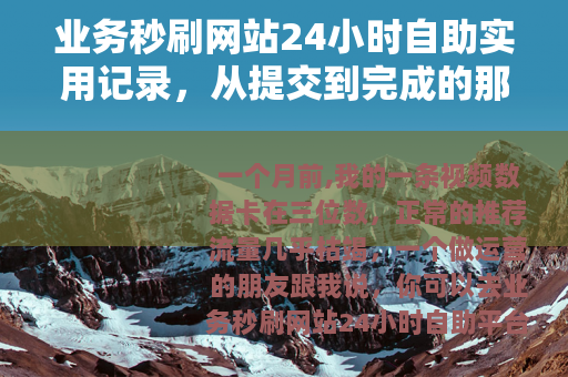 业务秒刷网站24小时自助实用记录，从提交到完成的那些事