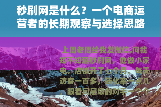秒刷网是什么？一个电商运营者的长期观察与选择思路