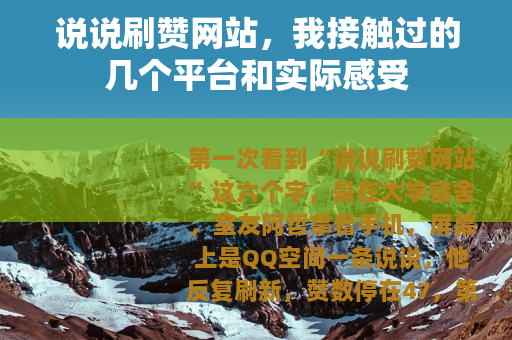 说说刷赞网站，我接触过的几个平台和实际感受