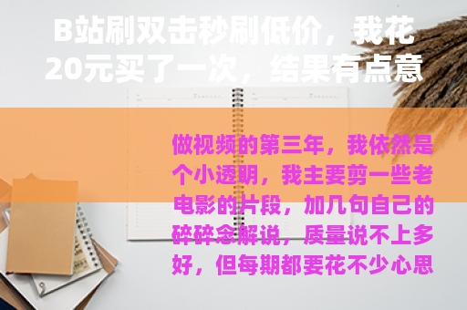 B站刷双击秒刷低价，我花20元买了一次，结果有点意外