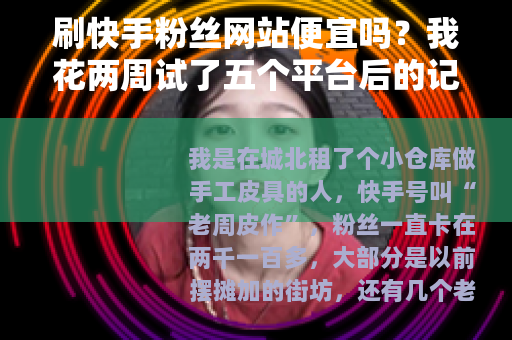 刷快手粉丝网站便宜吗？我花两周试了五个平台后的记录