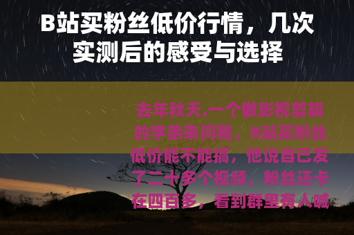 B站买粉丝低价行情，几次实测后的感受与选择