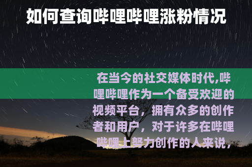 如何查询哔哩哔哩涨粉情况