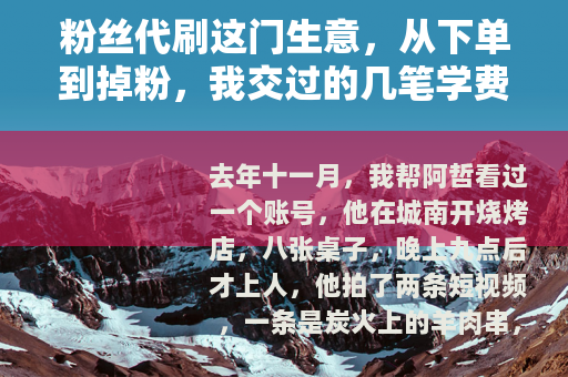 粉丝代刷这门生意，从下单到掉粉，我交过的几笔学费