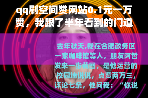 qq刷空间赞网站0.1元一万赞，我跟了半年看到的门道