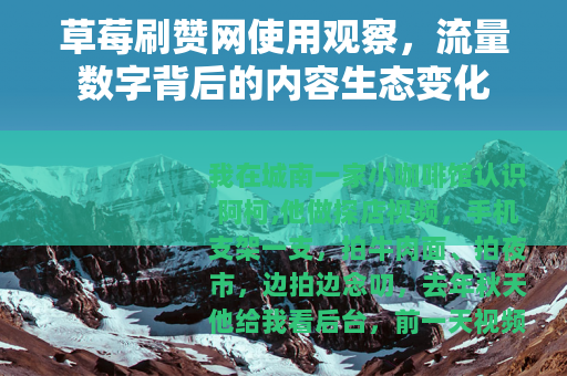 草莓刷赞网使用观察，流量数字背后的内容生态变化