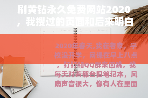 刷黄钻永久免费网站2020，我搜过的页面和后来明白的事