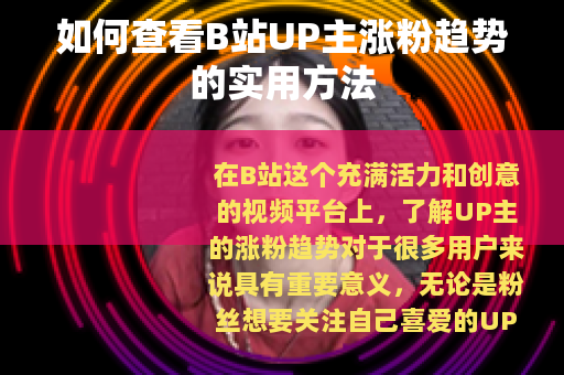 如何查看B站UP主涨粉趋势的实用方法