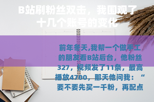 B站刷粉丝双击，我围观了十几个账号的变化