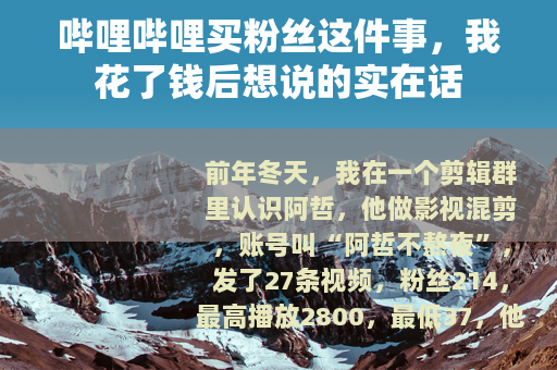 哔哩哔哩买粉丝这件事,我花了钱后想说的实在话 哔哩哔哩买粉丝这件事,我花了钱后想说的实在话