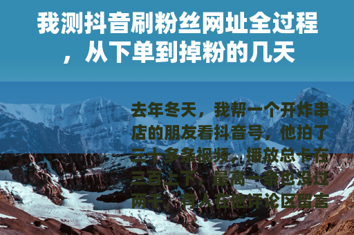 我测抖音刷粉丝网址全过程，从下单到掉粉的几天