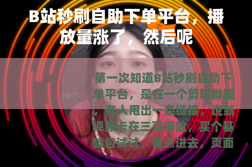 B站秒刷自助下单平台，播放量涨了，然后呢