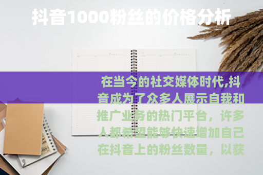抖音1000粉丝的价格分析
