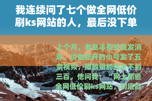 我连续问了七个做全网低价刷ks网站的人，最后没下单