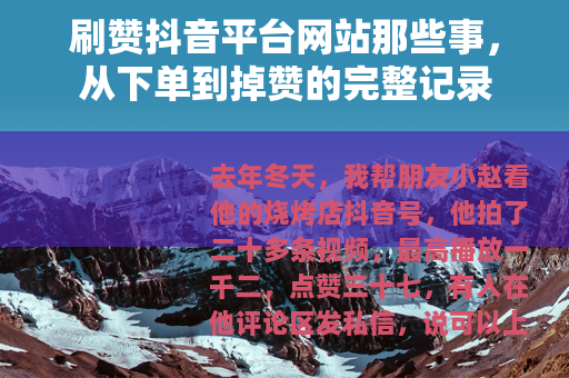 刷赞抖音平台网站那些事，从下单到掉赞的完整记录