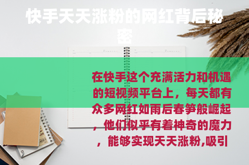 快手天天涨粉的网红背后秘密