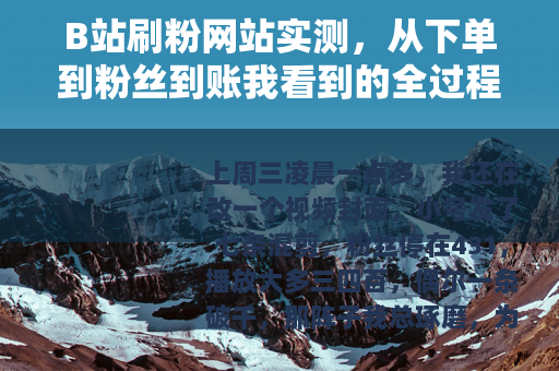 B站刷粉网站实测，从下单到粉丝到账我看到的全过程